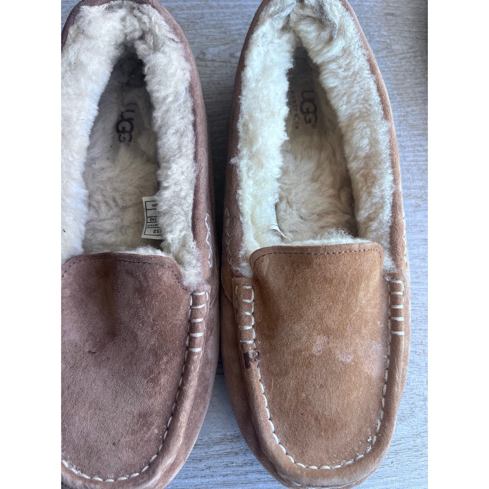UGG Australia Ansley Suede Moccasin Slippers Chestnut Brown Women 7 3312‎